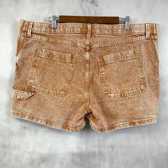 Isabel Maternity Denim Shorts Size 16 Acid Wash Side Panels Summer Beachy Comfy - Picture 2 of 10